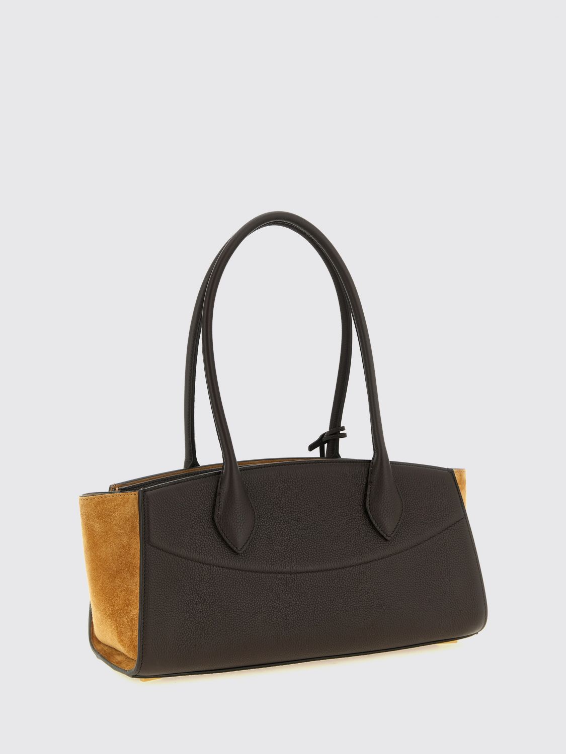 medium studio leather shoulder bag with gancini clasp