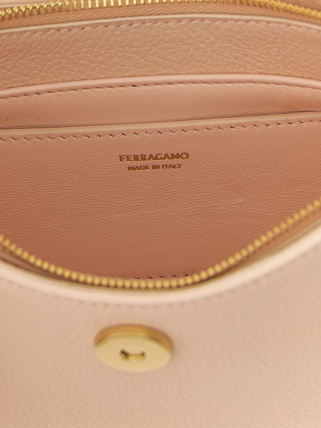 mini calfskin leather shoulder bag with gancini logo