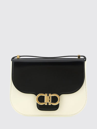 mini north-south bicolour leather crossbody bag