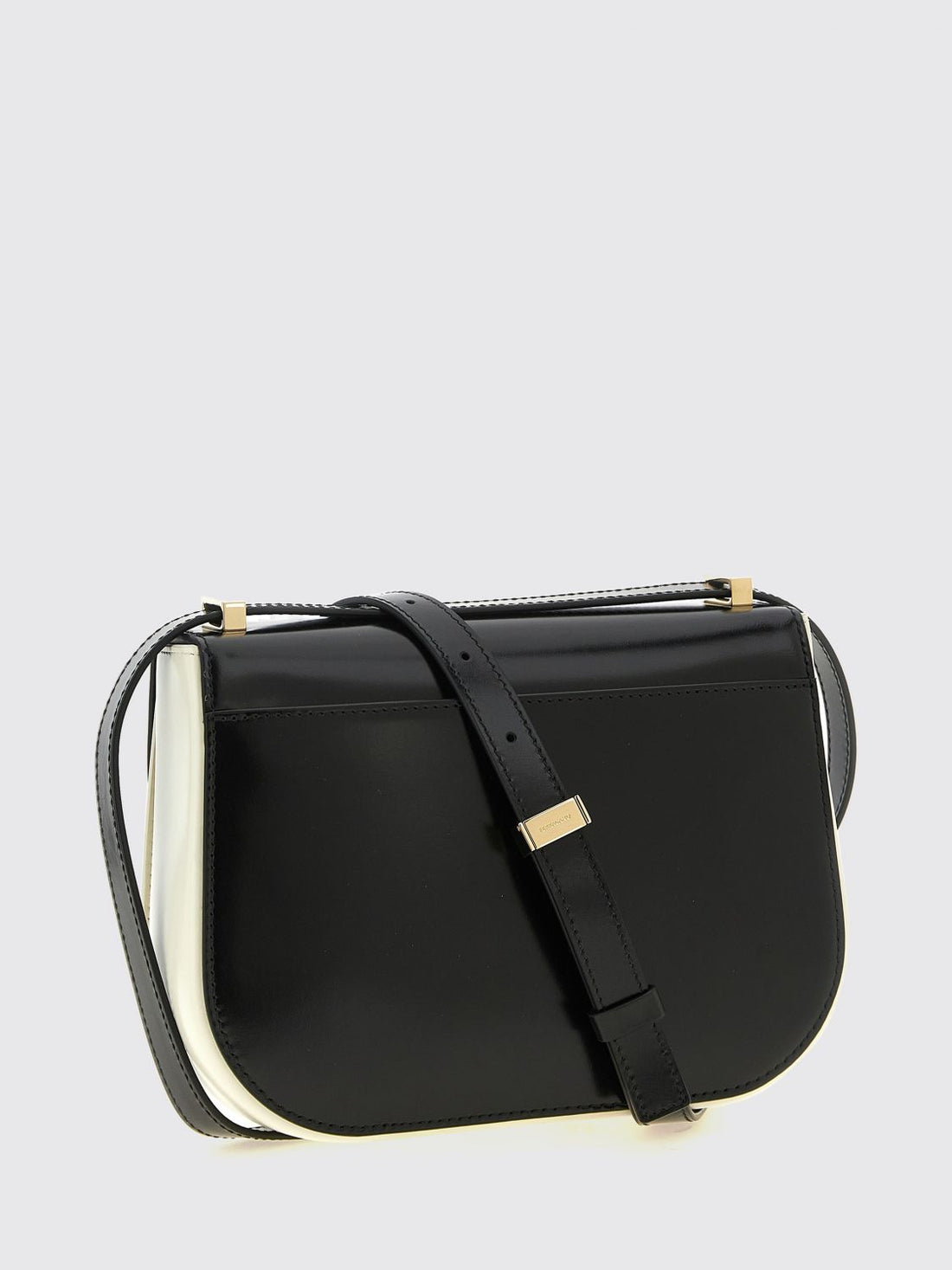 FERRAGAMO OS mini north-south bicolour leather crossbody bag