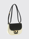 mini north-south bicolour leather crossbody bag