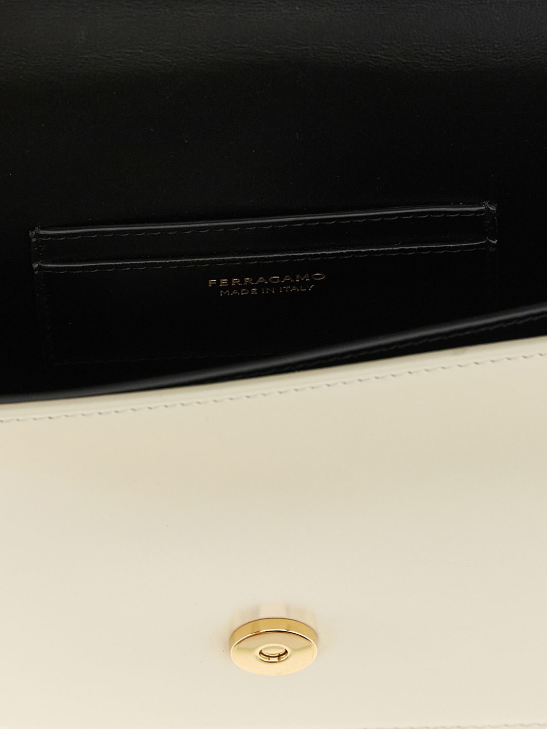 mini north-south bicolour leather crossbody bag