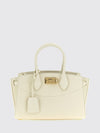 medium studio calfskin leather handbag with gancini logo