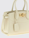 medium studio calfskin leather handbag with gancini logo