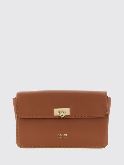 mini calfskin leather crossbody bag with gancini logo