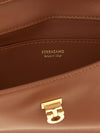 mini calfskin leather crossbody bag with gancini logo