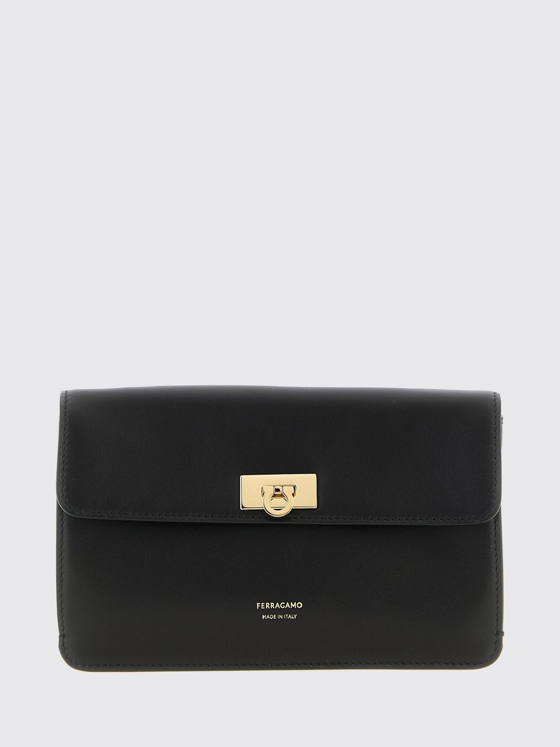 mini calfskin leather crossbody bag with gancini logo