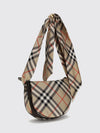 silk crossbody bag with vintage check pattern and ekd logo