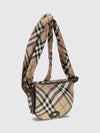 silk crossbody bag with vintage check pattern and ekd logo