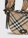 silk crossbody bag with vintage check pattern and ekd logo
