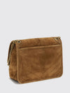 medium niki suede shoulder bag with chevron pattern