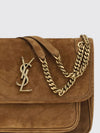 medium niki suede shoulder bag with chevron pattern