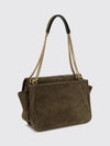 niki quilted suede shoulder bag with ysl logo