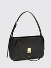 mini calfskin leather shoulder bag with gancini clasp