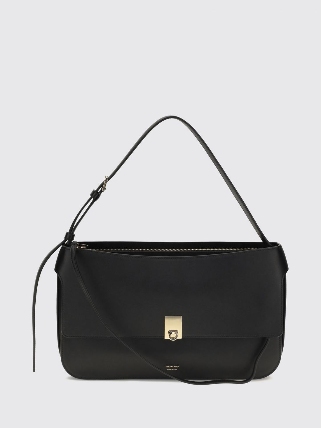 FERRAGAMO OS small calfskin leather shoulder bag with gancini logo