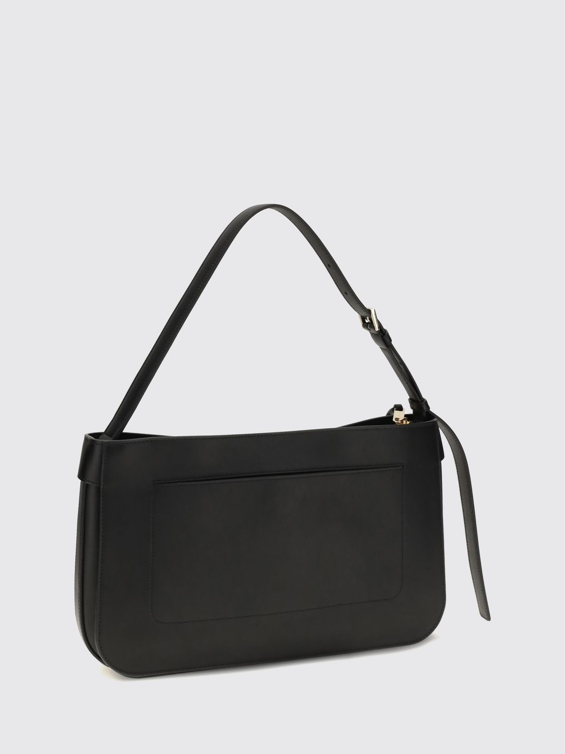 small calfskin leather shoulder bag with gancini logo