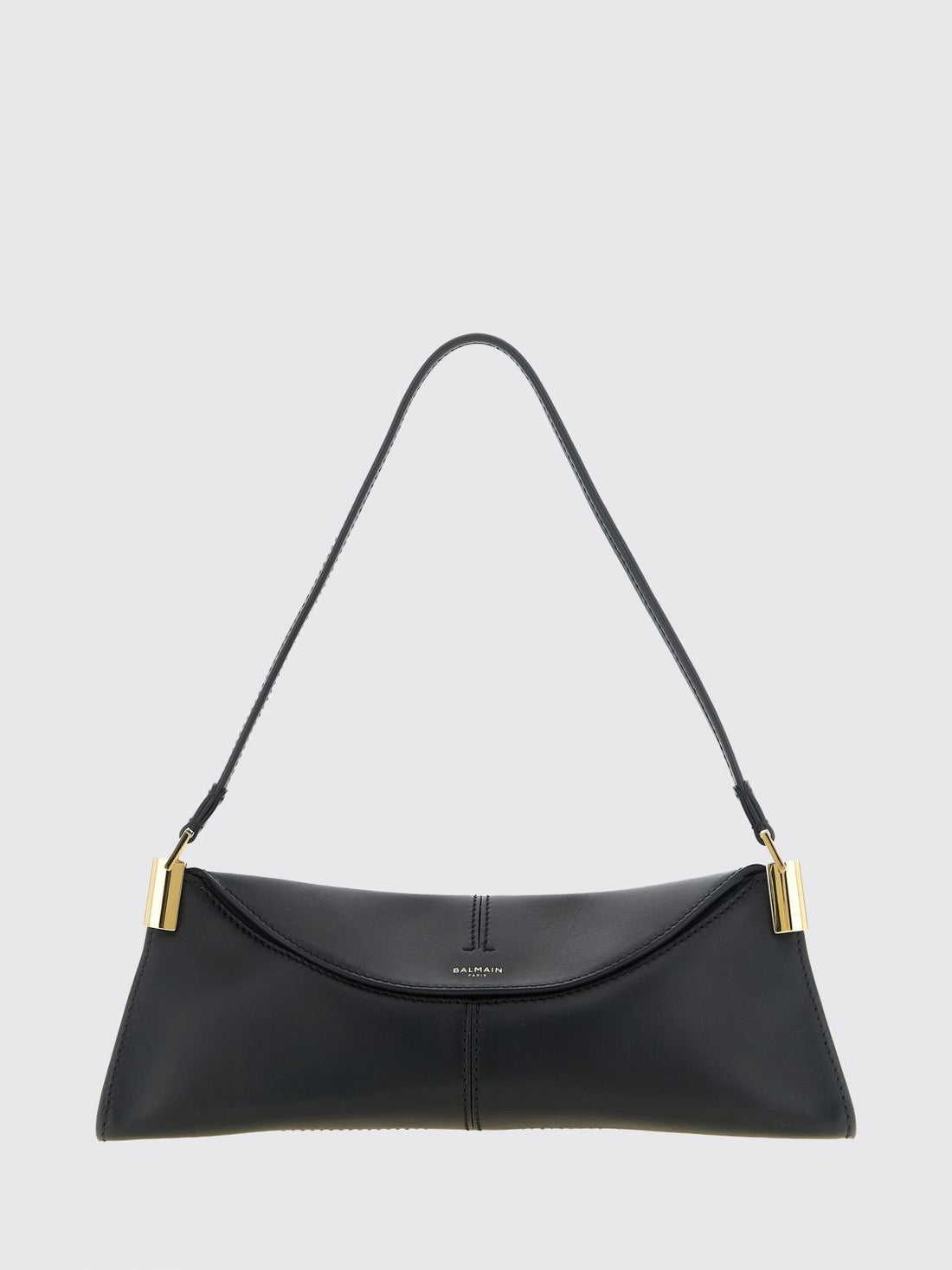 BALMAIN OS 64-83 smooth calfskin leather shoulder bag with flap closure
