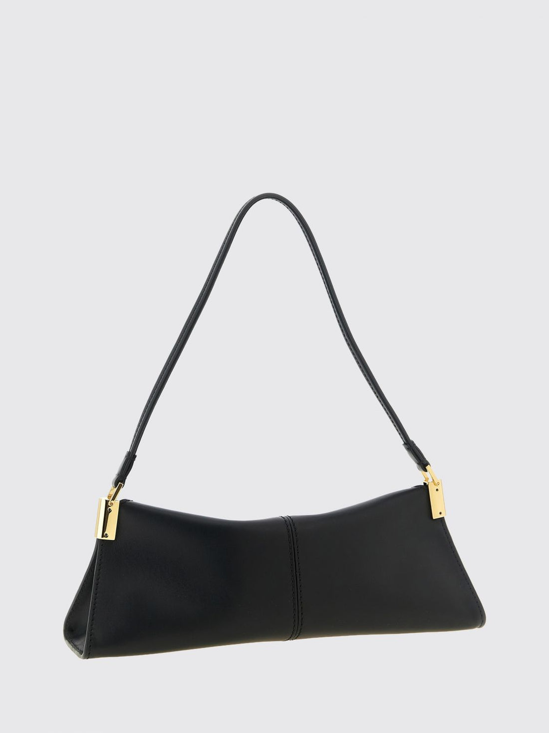 BALMAIN OS 64-83 smooth calfskin leather shoulder bag with flap closure