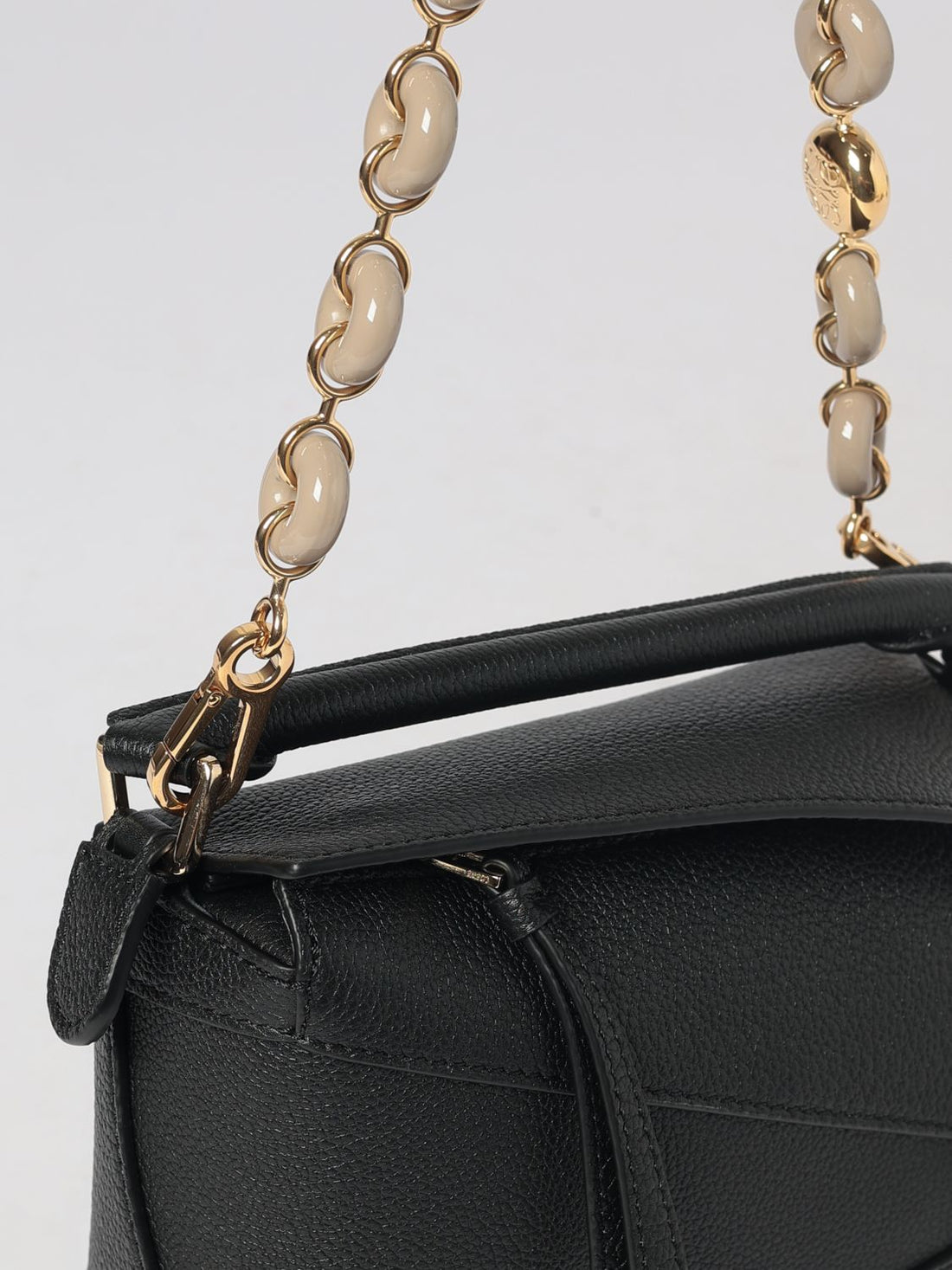 LOEWE OS donut bag strap in acetate and metal with engraved logo