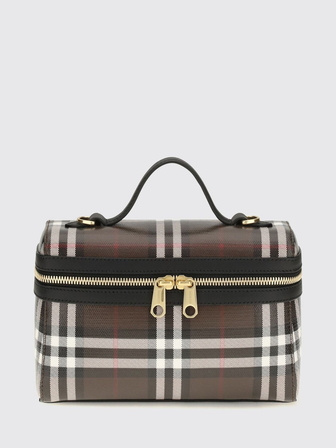BURBERRY OS vanity mini handbag in vintage check canvas with a removable strap