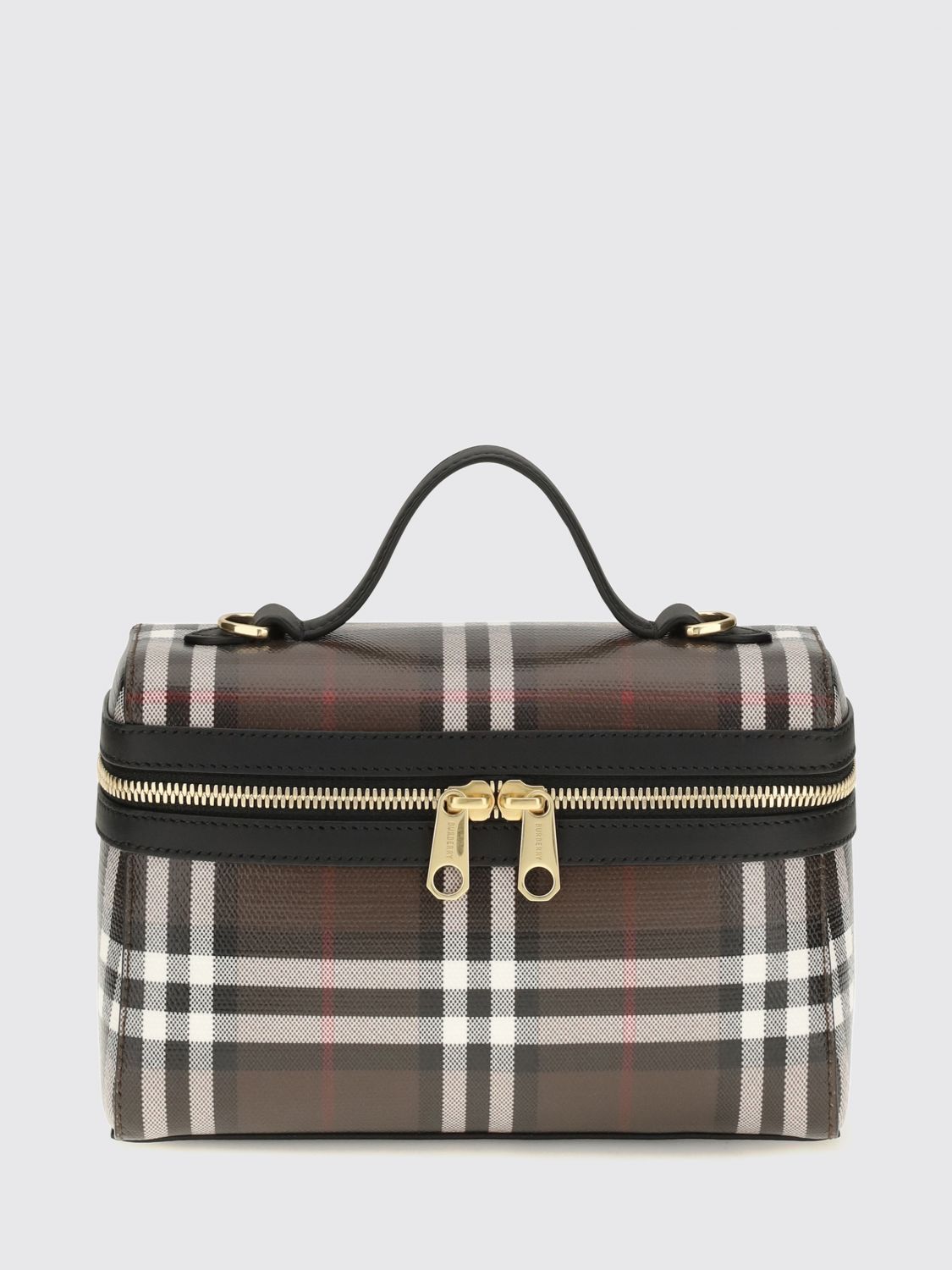 vanity mini handbag in vintage check canvas with a removable strap