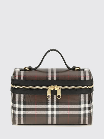 vanity mini handbag in vintage check canvas with a removable strap