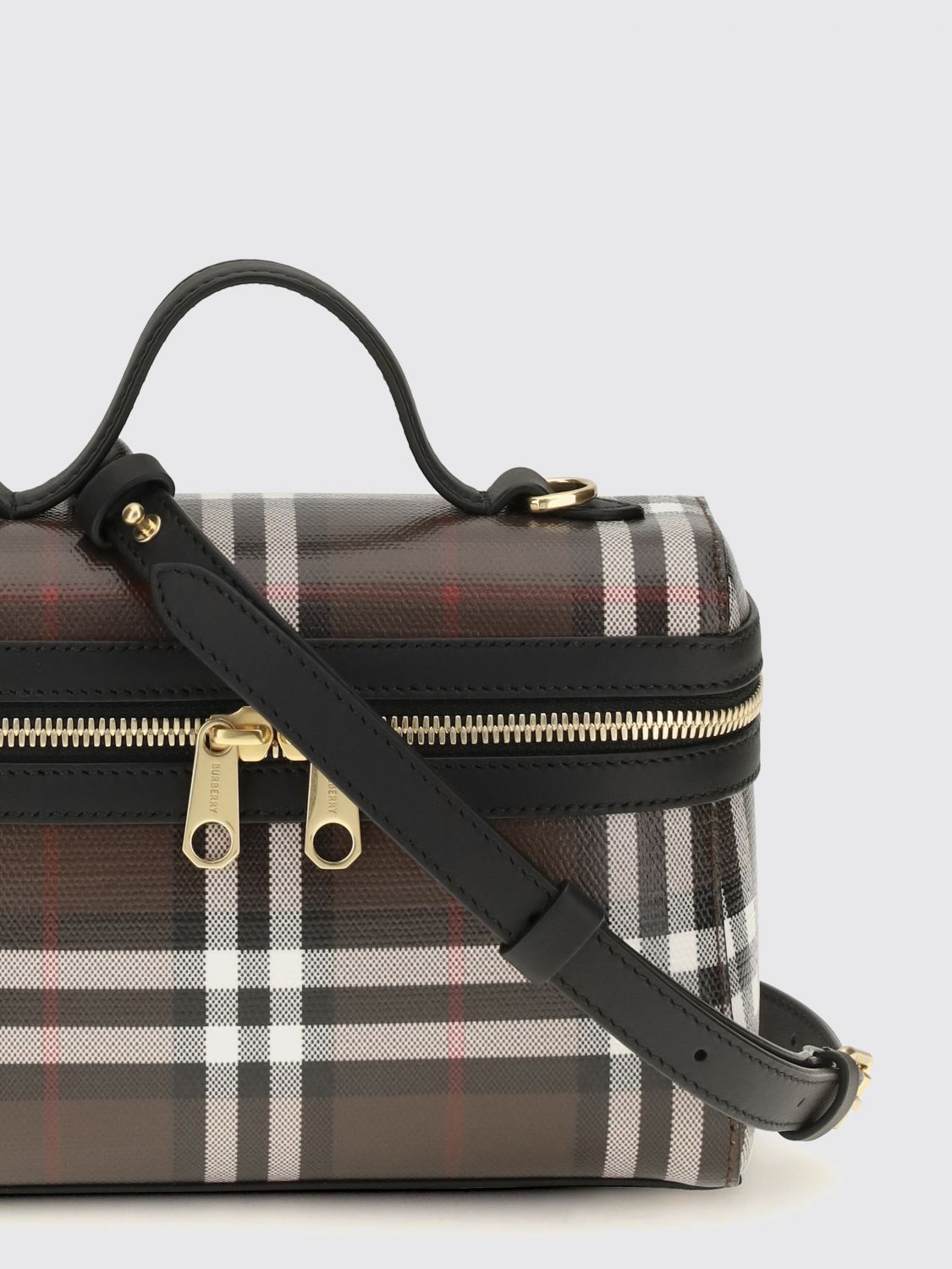 vanity mini handbag in vintage check canvas with a removable strap