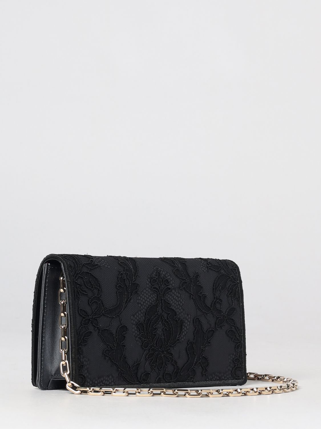 bettina embroidered lace mini bag with chain strap