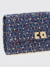 rockstud spike tweed mini handbag with embroidery