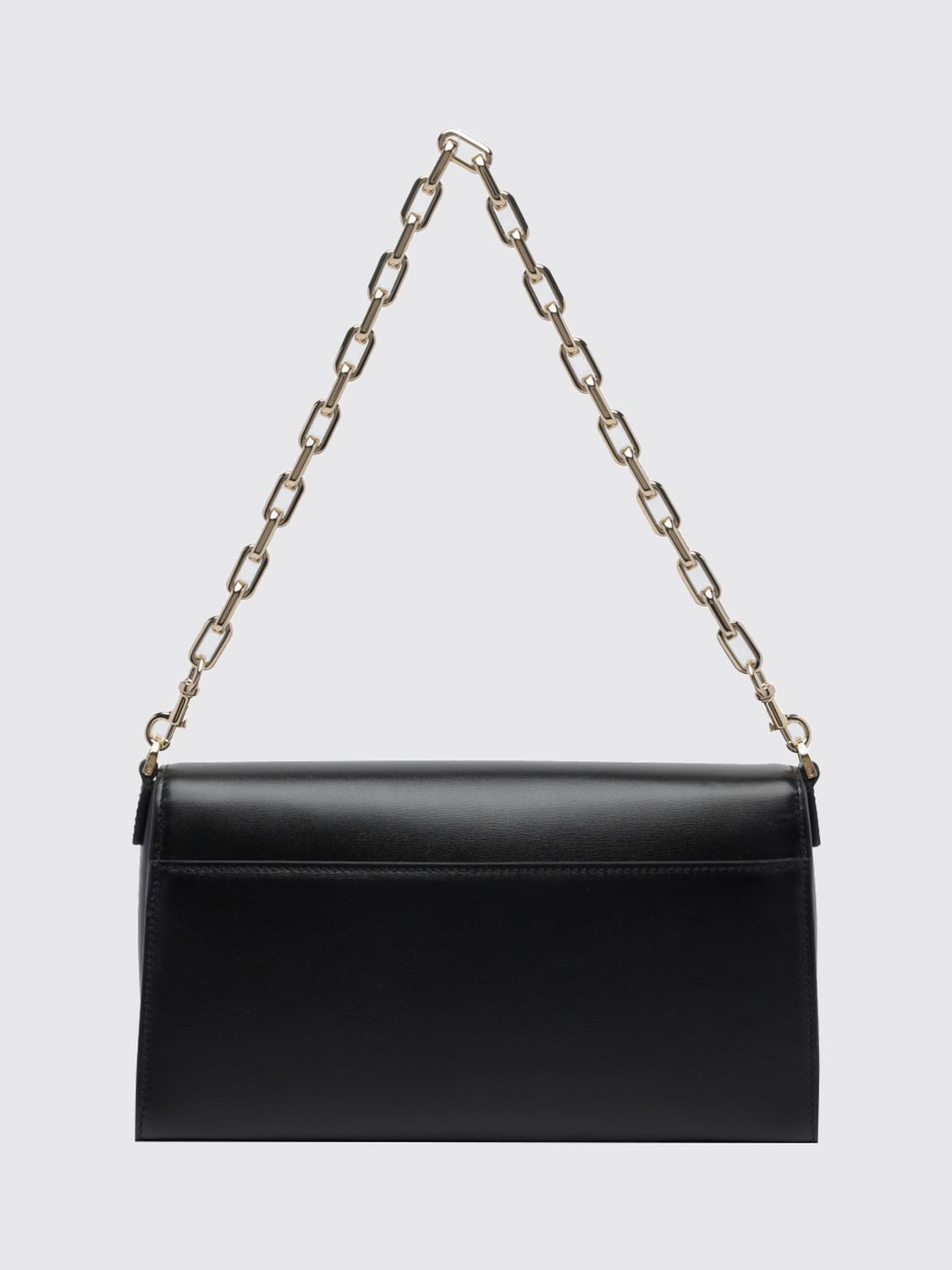 horsebit ristretto smooth leather shoulder bag with metal mesh handle
