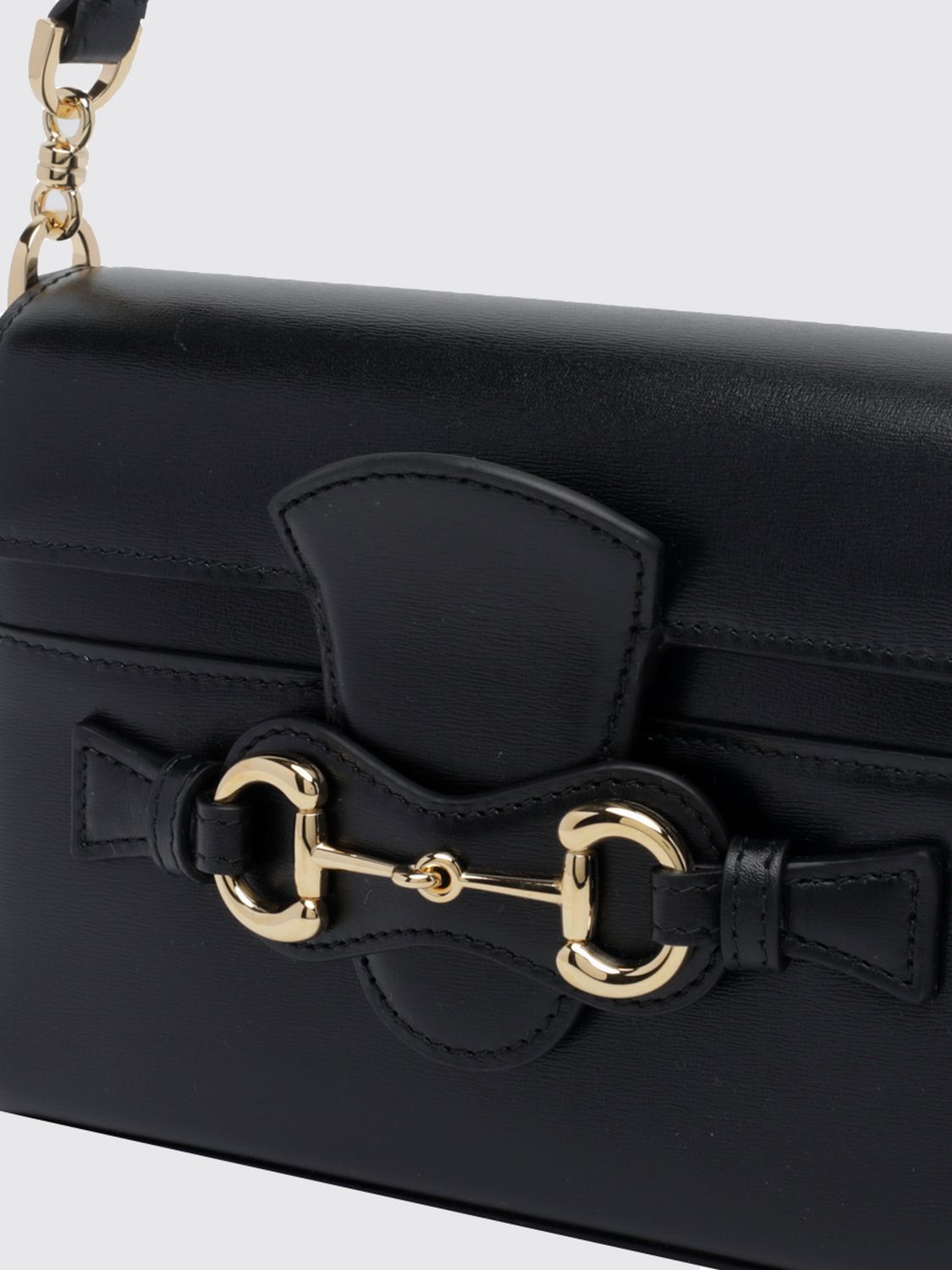 horsebit duomo smooth calf leather mini handbag with logo detail
