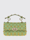 rockstud quilted twill mini bag with studs