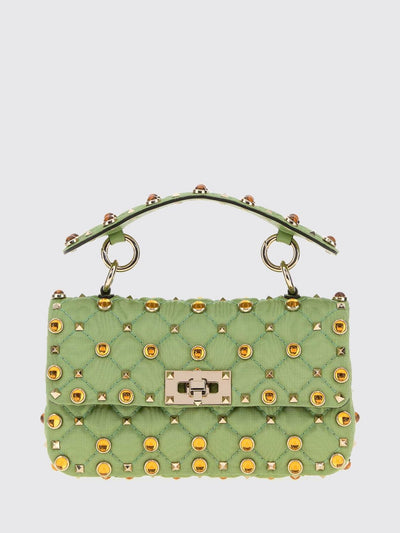 rockstud quilted twill mini bag with studs