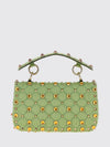 rockstud quilted twill mini bag with studs
