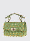 rockstud quilted twill mini bag with studs