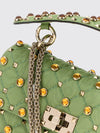 rockstud quilted twill mini bag with studs