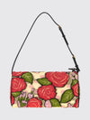 devain cotton blend shoulder bag with floral embroidery