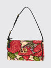 devain cotton blend shoulder bag with floral embroidery