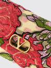 devain cotton blend shoulder bag with floral embroidery