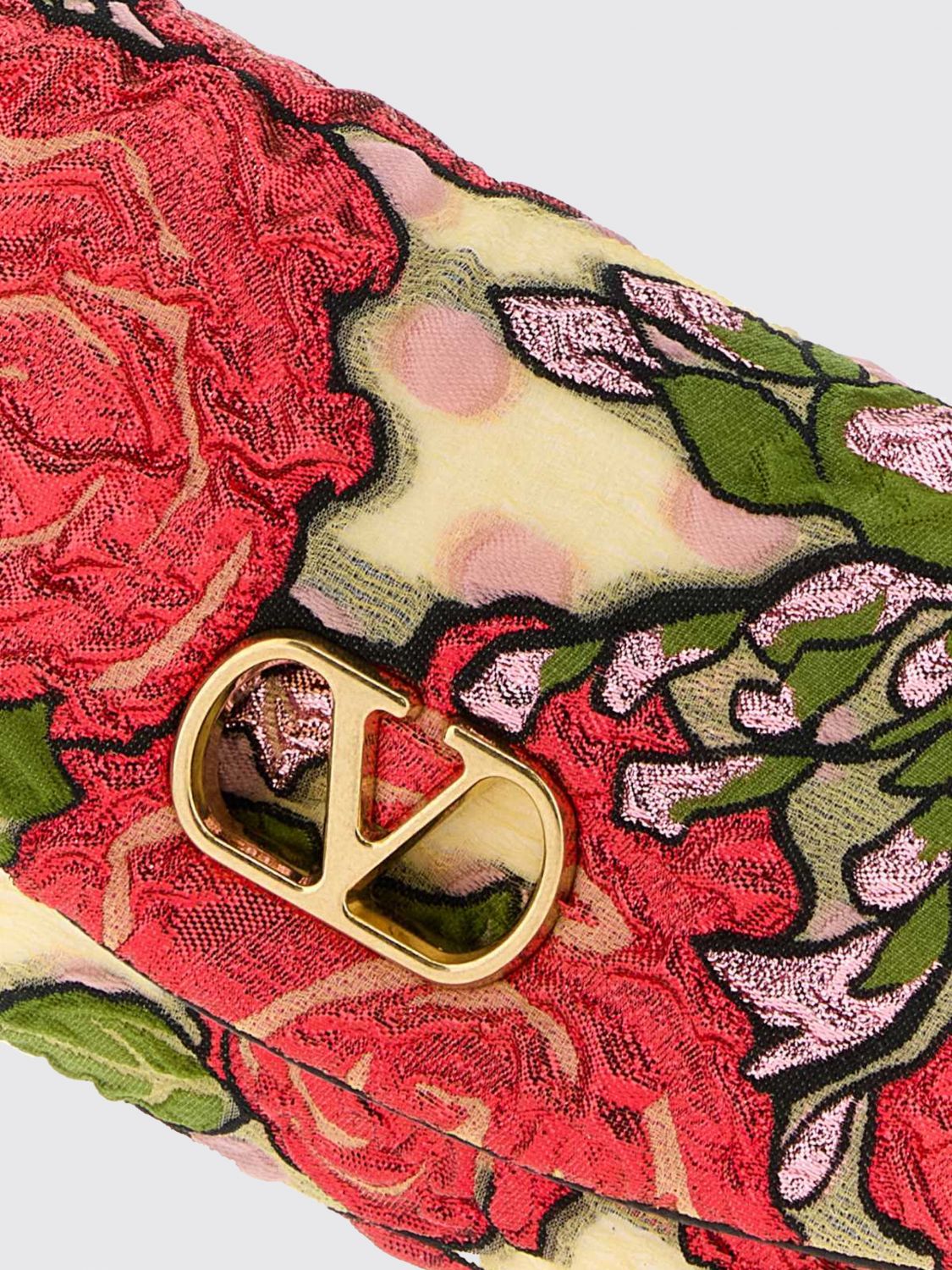 devain cotton blend shoulder bag with floral embroidery