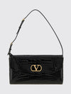 devain alligator leather shoulder bag with vlogo signature
