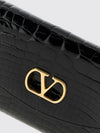 devain alligator leather shoulder bag with vlogo signature