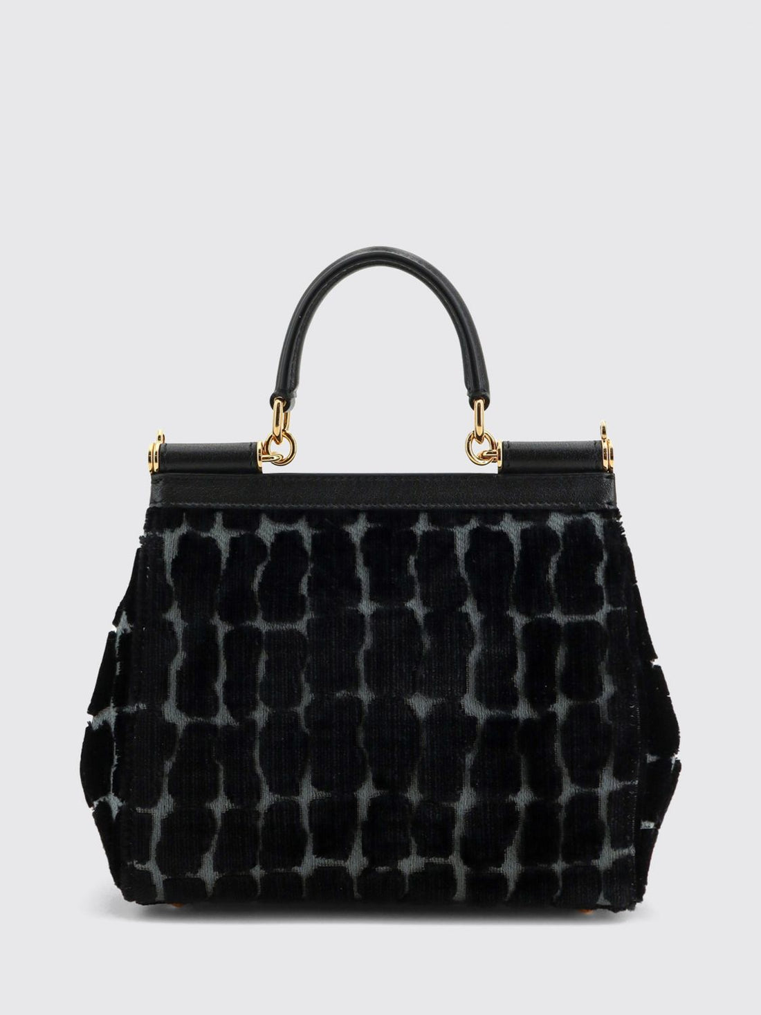 DOLCE &amp; GABBANA OS sicily velvet and calfskin handbag