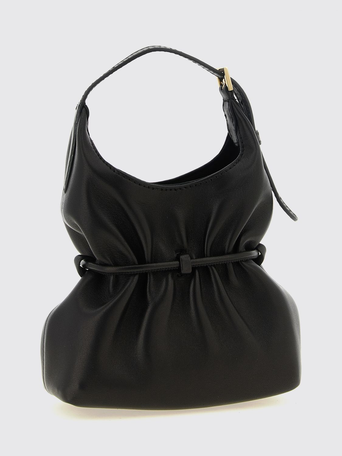 sphynx ruched lambskin mini bag with adjustable handle