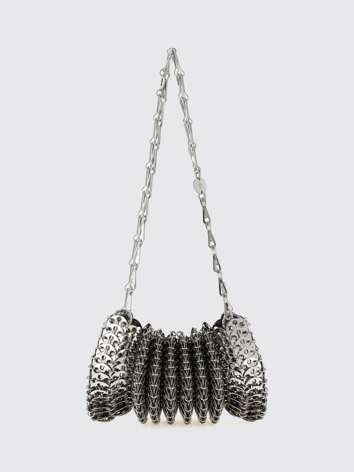 iconic chain 1969 bag in steel metal mesh with magnetic closure