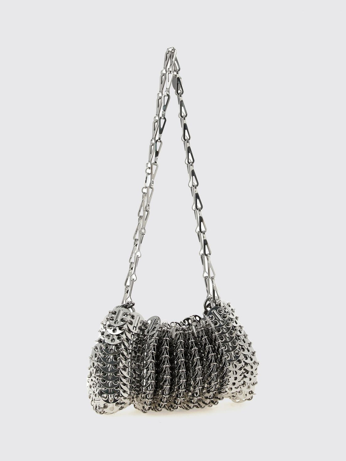 RABANNE OS iconic chain 1969 bag in steel metal mesh with magnetic closure