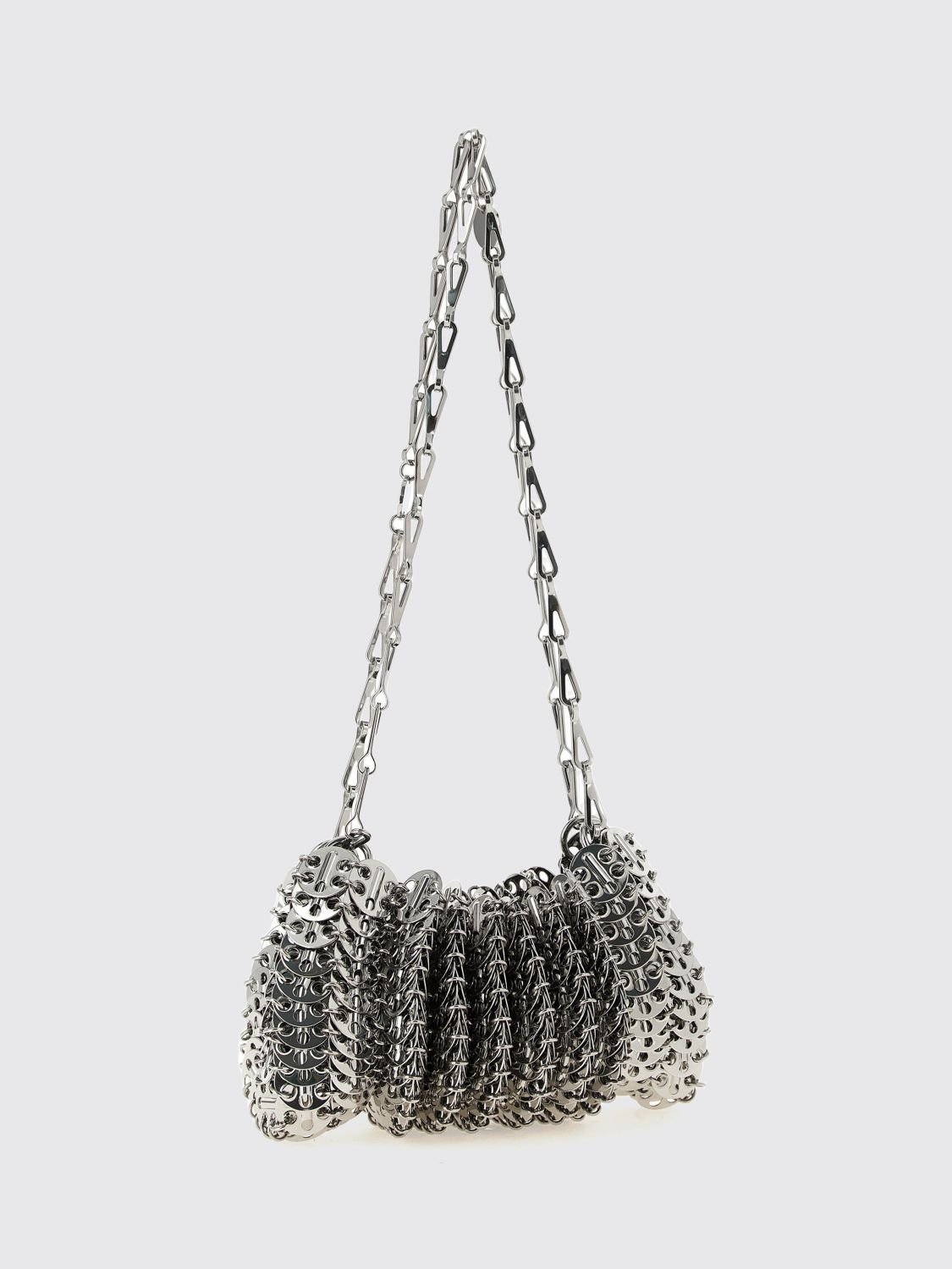 iconic chain 1969 bag in steel metal mesh with magnetic closure