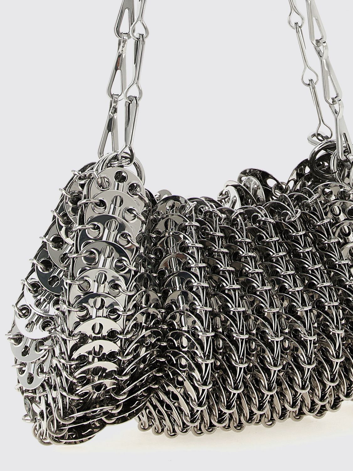 iconic chain 1969 bag in steel metal mesh with magnetic closure