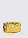 sparkle leather and polyester shoulder bag with metallic handle