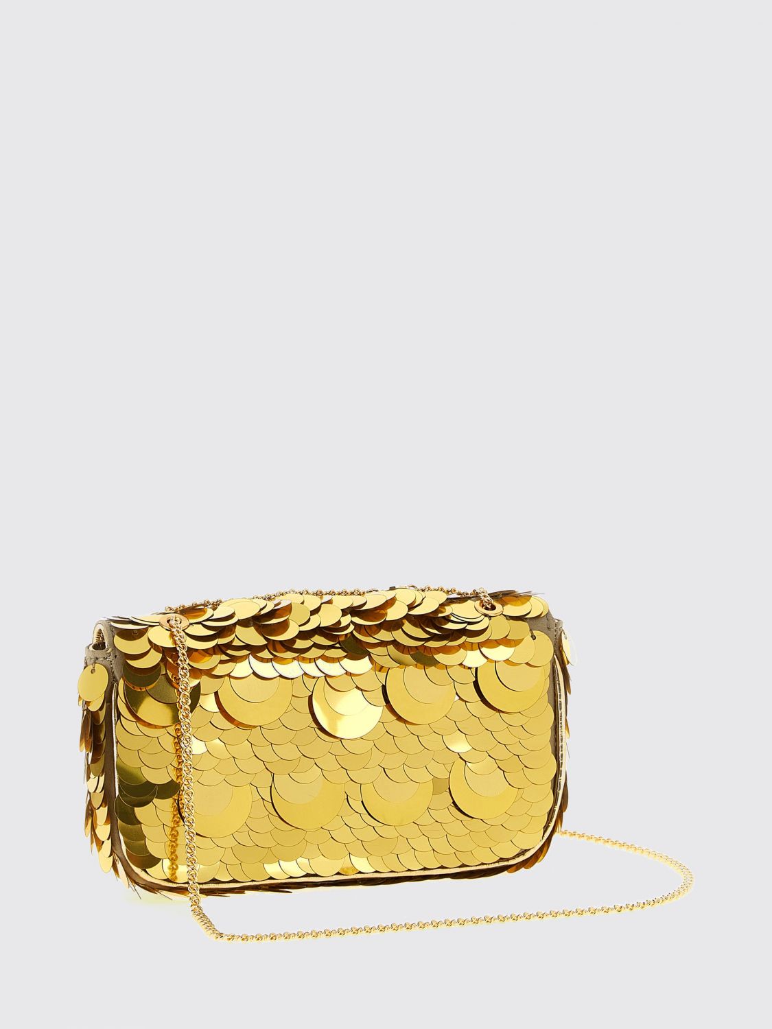 sparkle leather and polyester shoulder bag with metallic handle